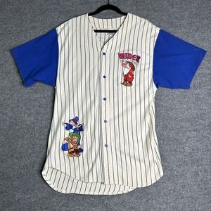 Vintage Disney Store Miner League Baseball Jersey Snow White Seven Dwarfs Large